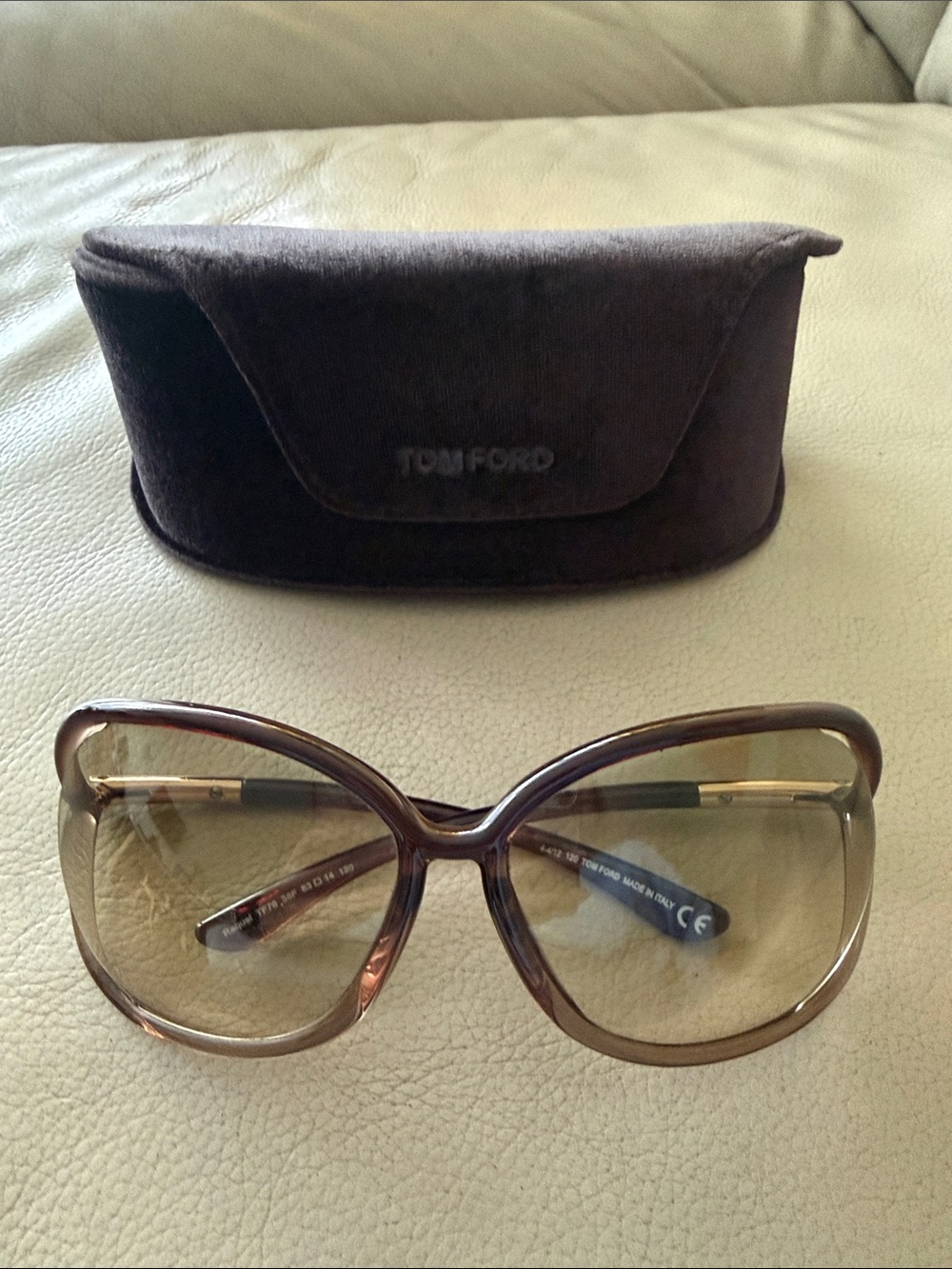 Tom Ford Brown Gradient Butterfly Sunglasses